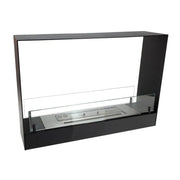 Cheminée bio encastrable double face de 60 cm - Noir