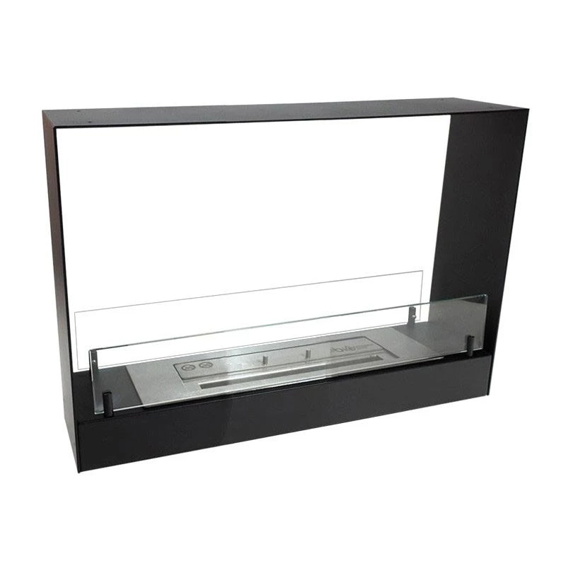 Cheminée bio encastrable double face de 60 cm - Noir