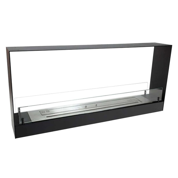 Cheminée traversante noire de 140 cm