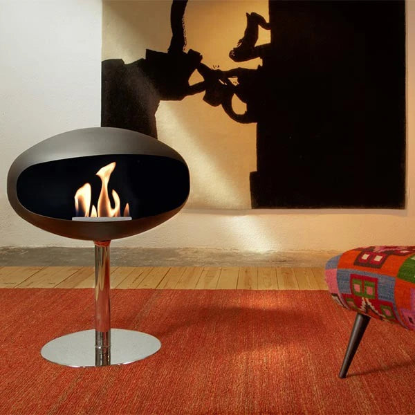 Cocoon Pedestal - Mat zwart met stalen voetstuk