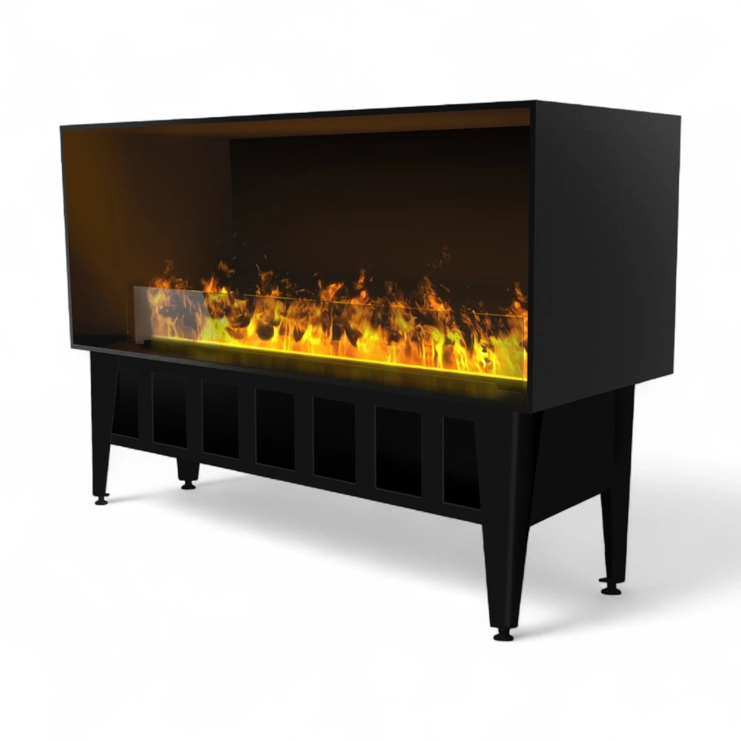 Incanto 1000 built-in water vapour fireplace by Magic-Fire with black steel housing