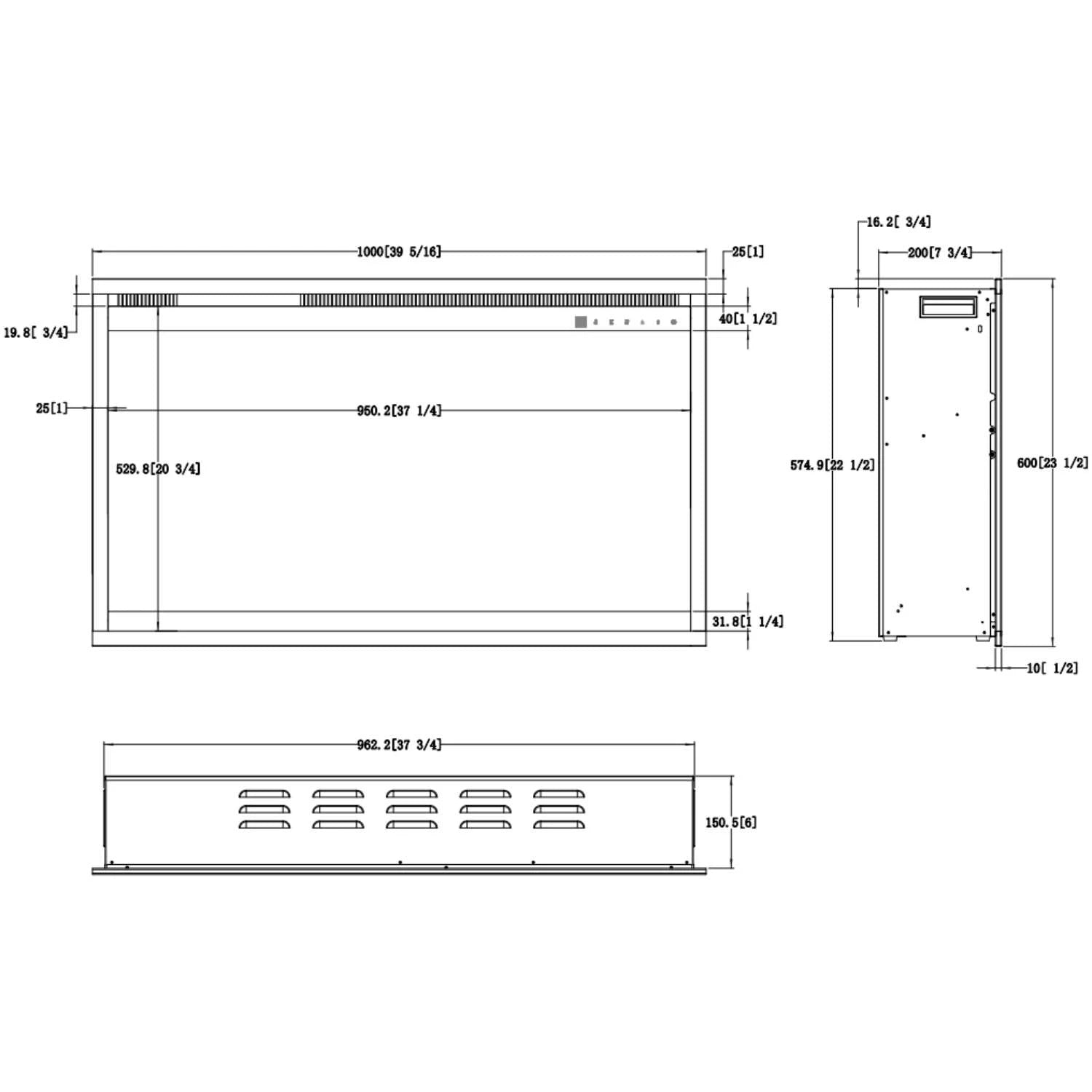 Aflamo 3D Elektrisk Pejsindsats 39" (100 × 60 cm)