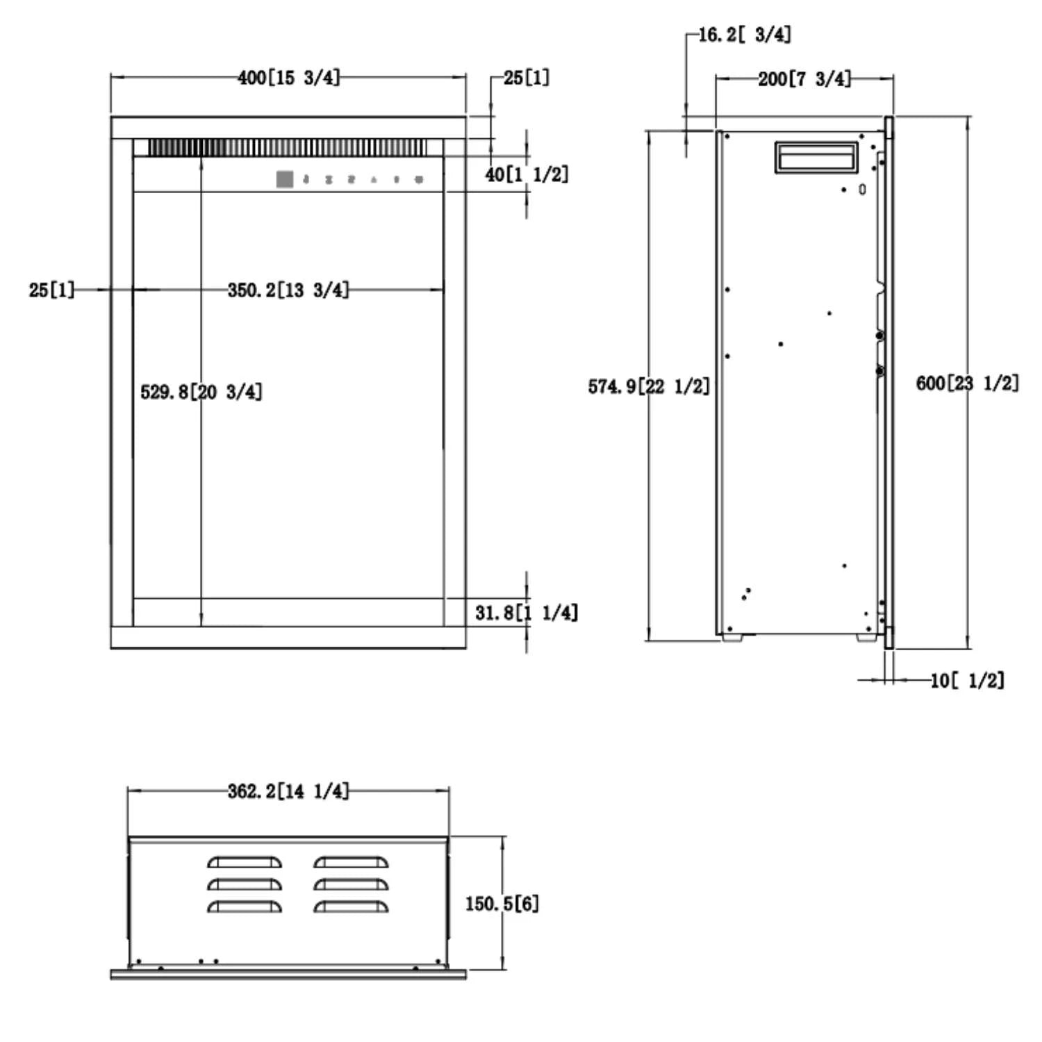 Aflamo 3D Electric Fireplace Insert 16" (40 × 60 cm)