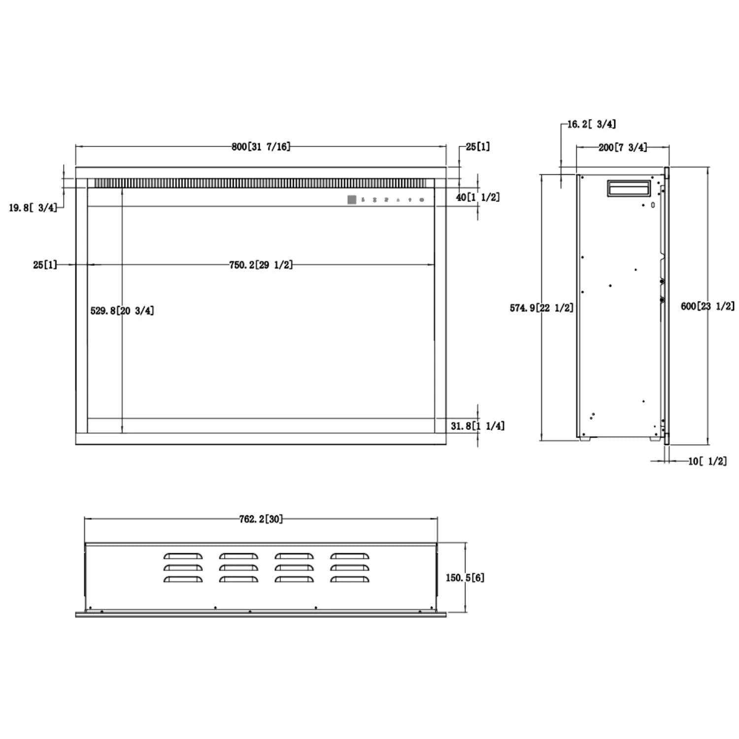 Aflamo 3D Elektrisk Pejseindsats 31" (80 × 60 cm)