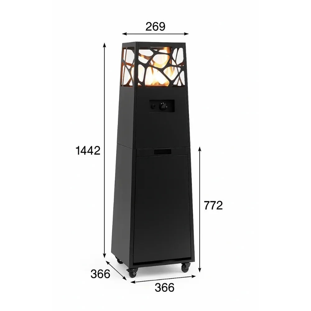 Pyramid - Noir, une cheminée au design audacieux pour une ambiance chaleureuse et contemporaine.