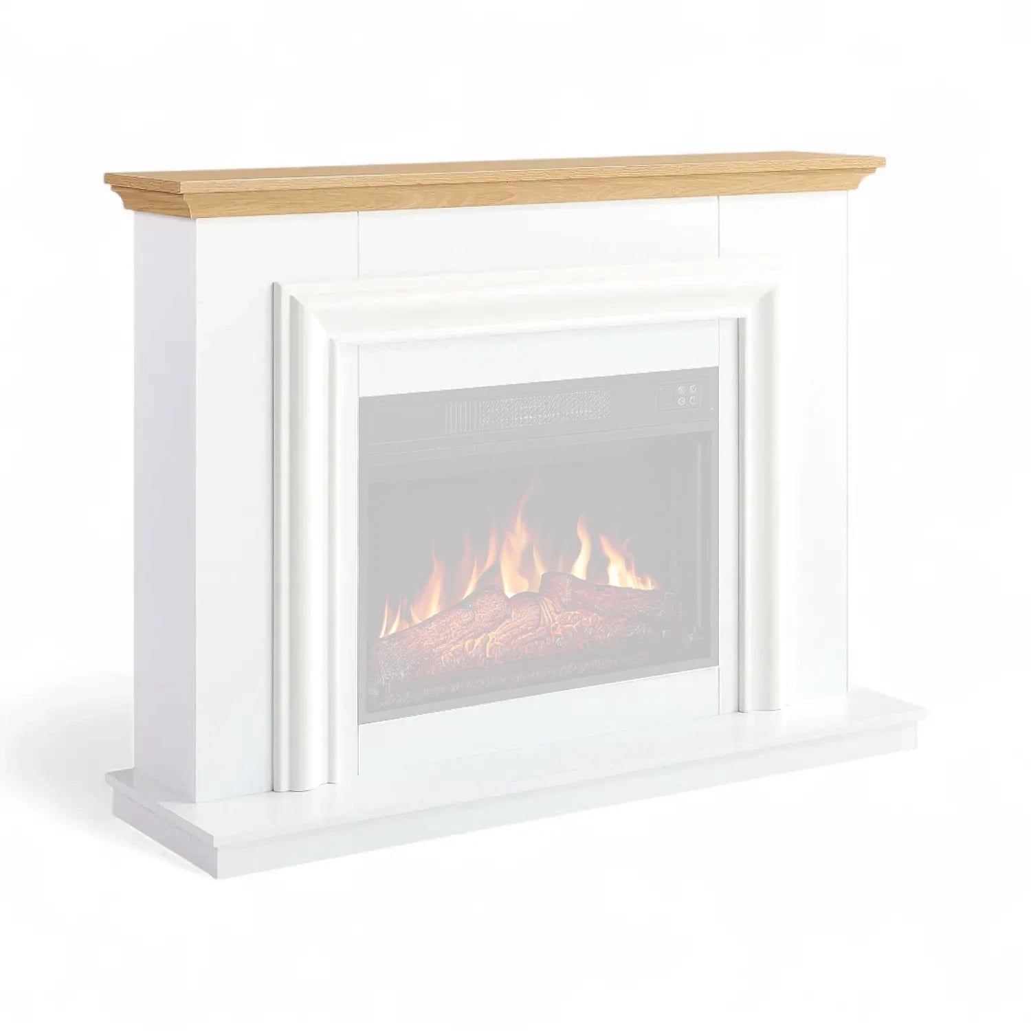 Marbelya Fireplace Mantel – White & Oak (Frame Only)