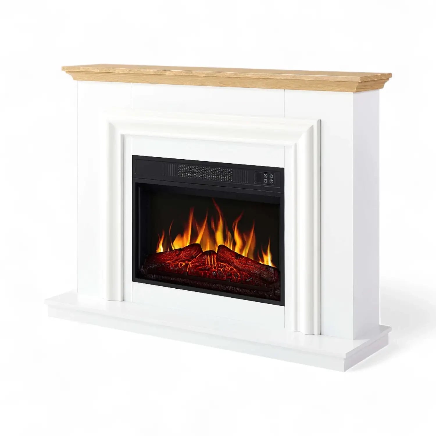Marbelya Electric Fireplace Suite – White / Natural Oak