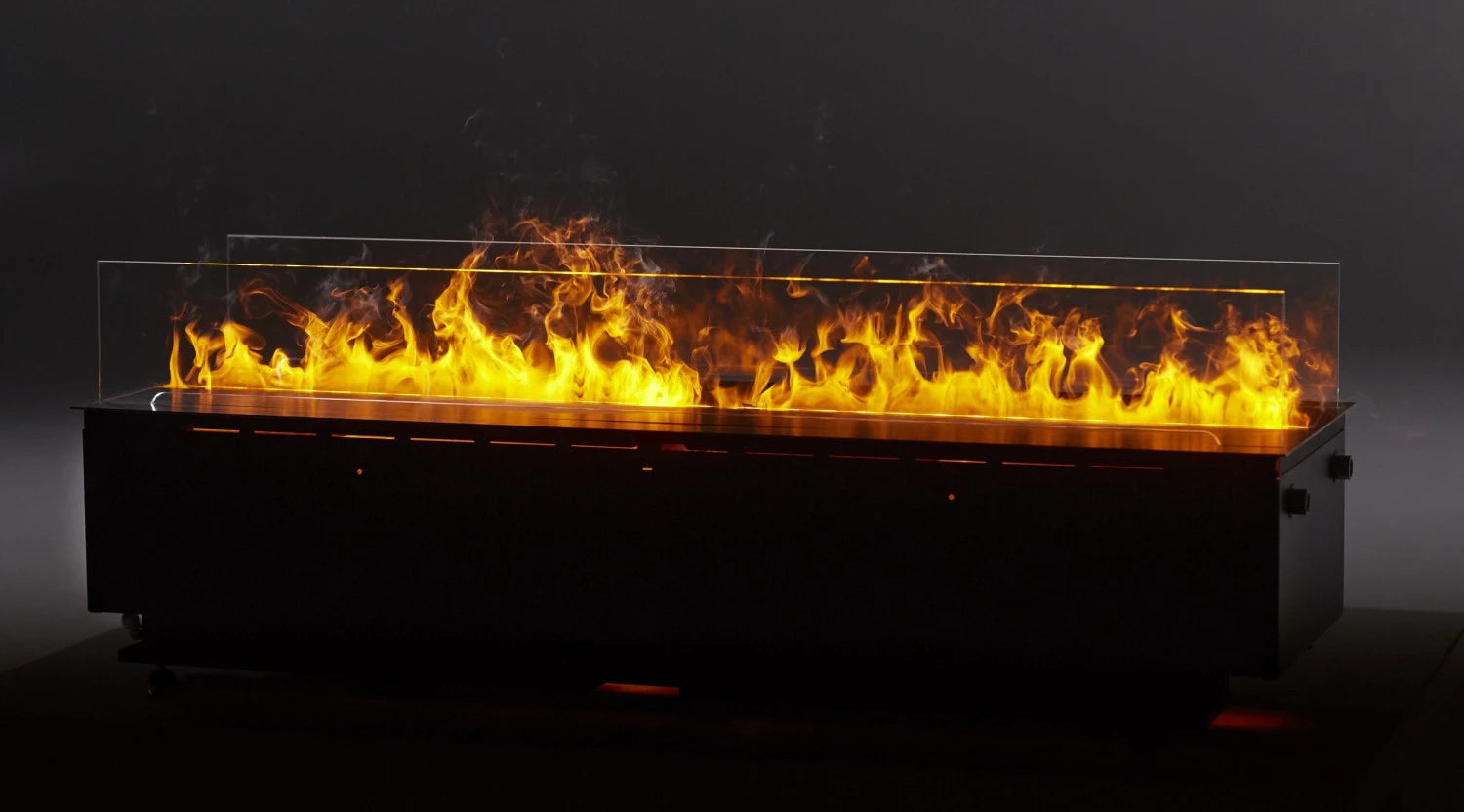 Mistero 1000 water vapour fireplace burner by Magic-Fire with black or stainless steel top