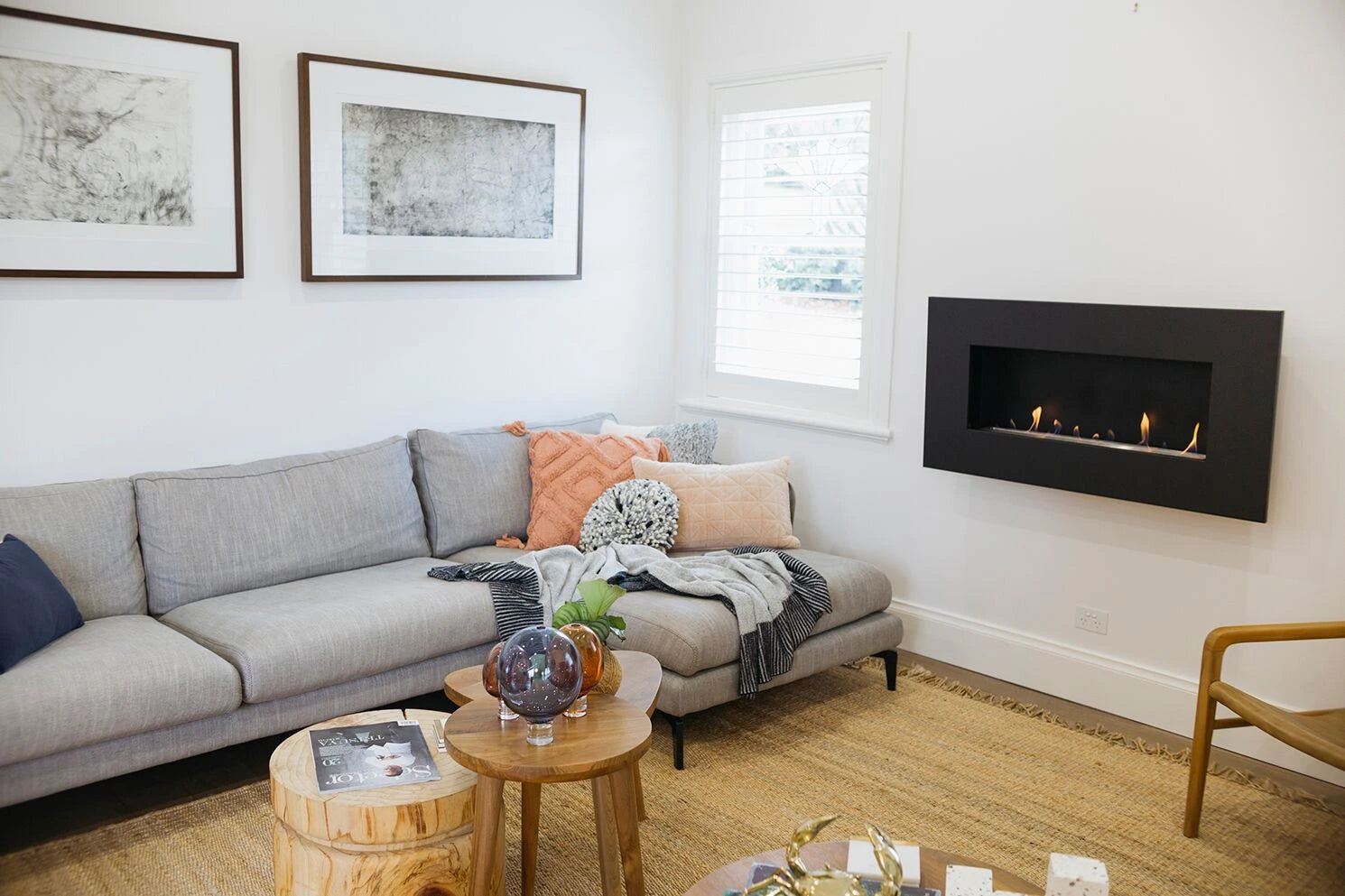 Icon Fires Nero 1150 bio-ethanol wandhaard - Zwart