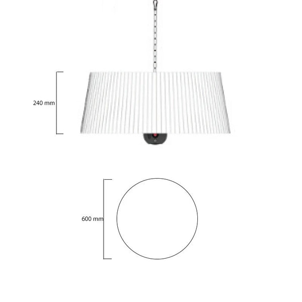 Terrasverwarmer hangend 800/ 1000/ 1800 W - Ø60 cm