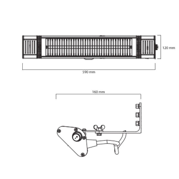 Terrasverwarmer HEAT1 ECO Plus-line 2000W