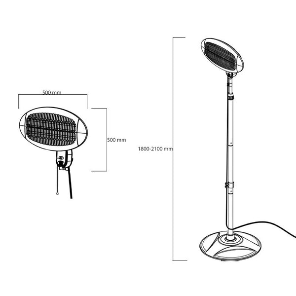 Chauffe Terrasse Électrique Elektra 2000W