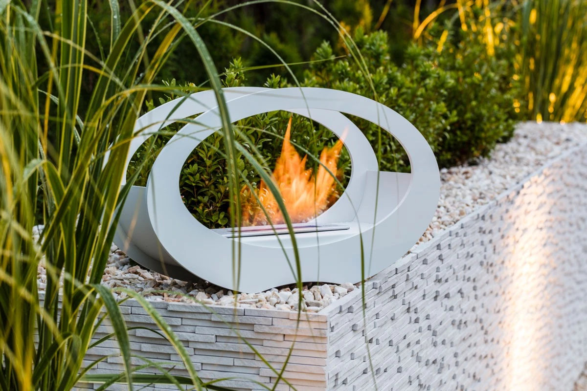 Ovale bio-ethanol tafelhaard - Zwart