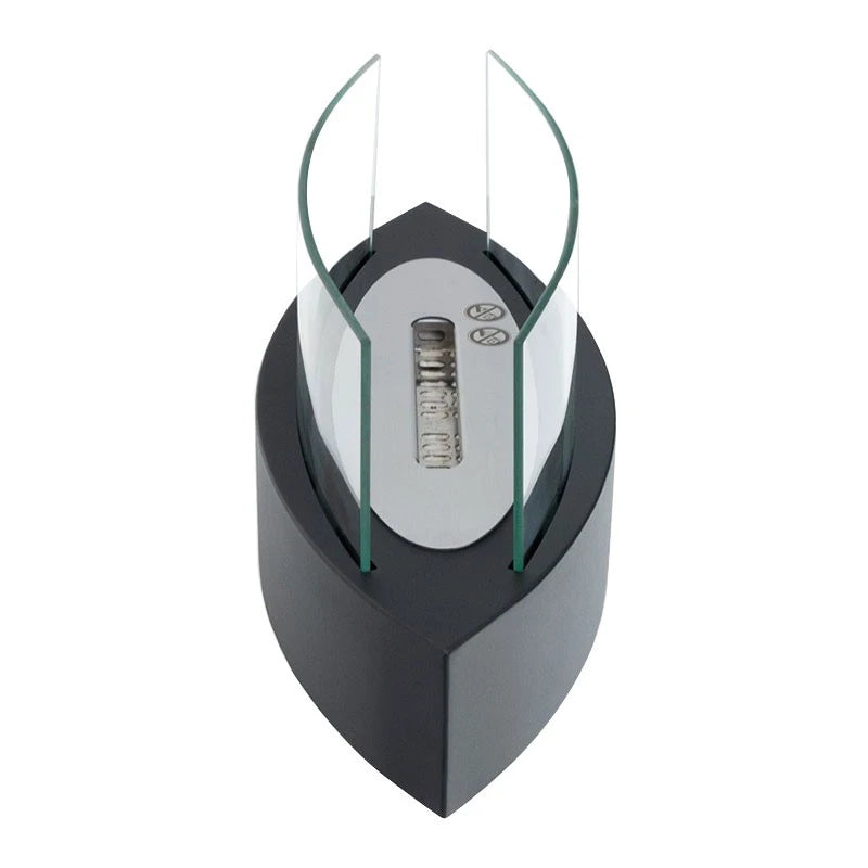 Ovale bio-ethanol tafelhaard met glas - Zwart
