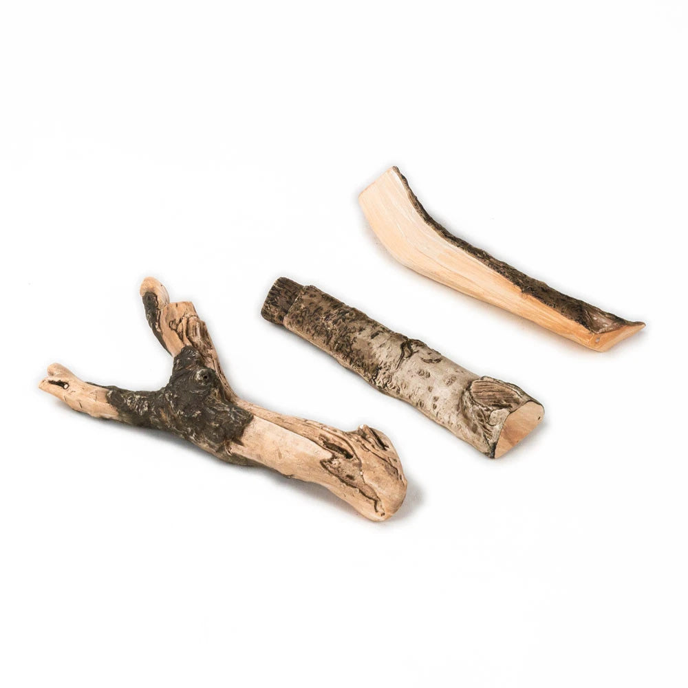 Bois décoratif en céramique pour biocheminées - 3 pièces