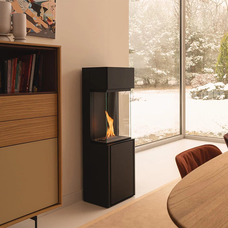 Planika Arcticon Black - Free-standing remote controlled Burning Ethanol Vapors bioethanol fireplace