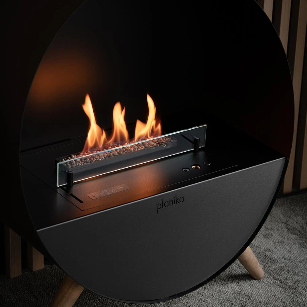 Planika Bubble Floor automatic free-standing bioethanol fireplace