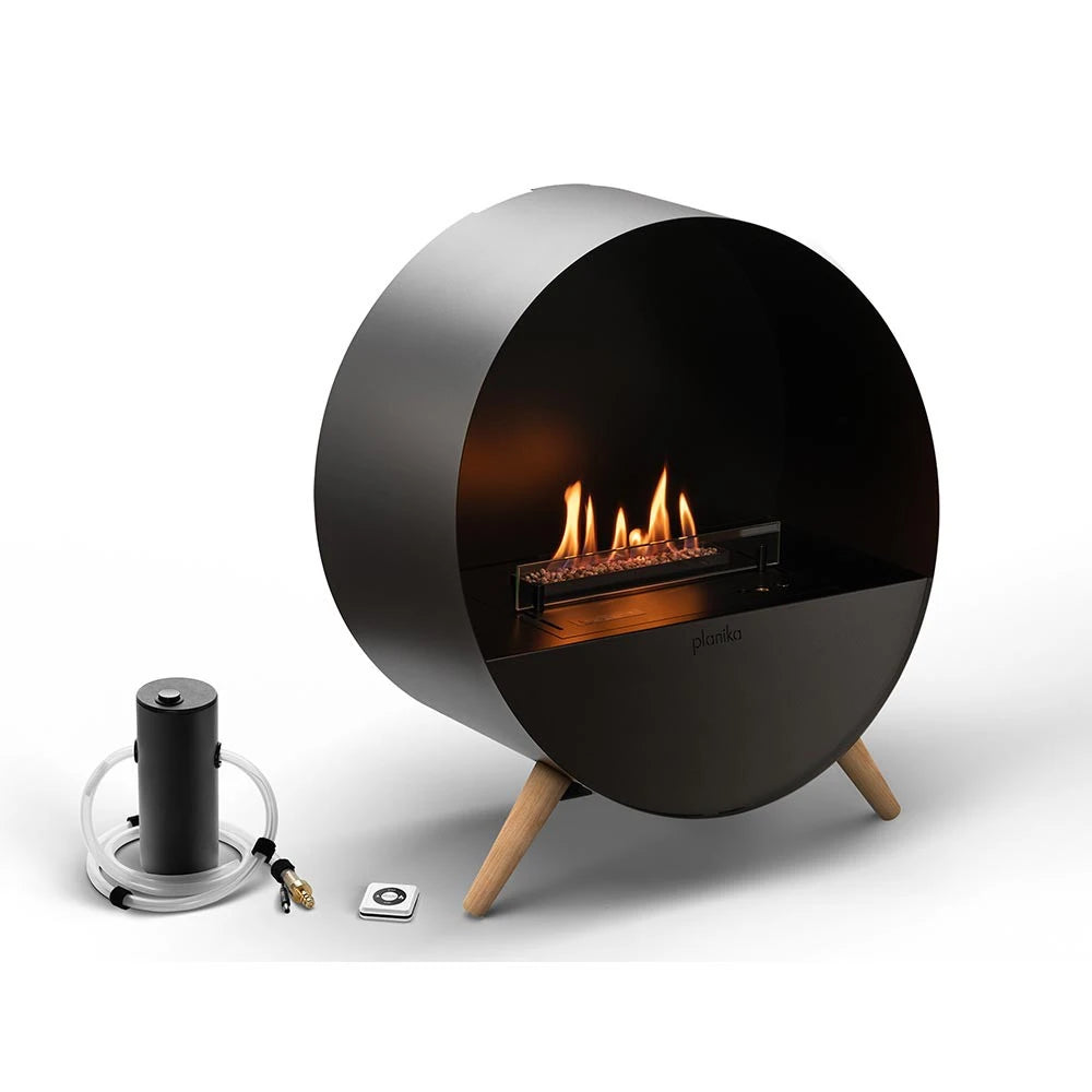 Planika Bubble Floor automatic free-standing bioethanol fireplace