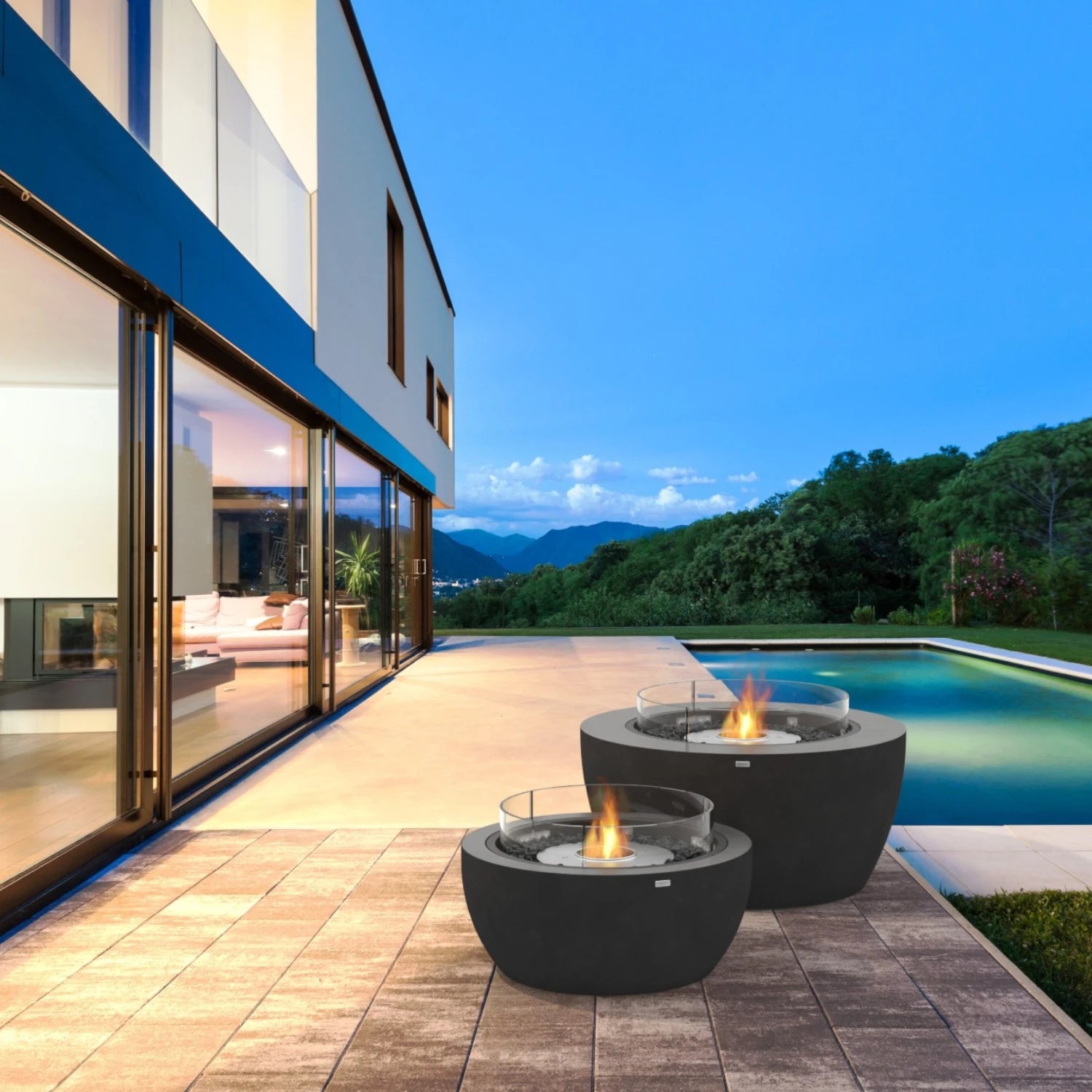 Pod 40 - Graphite Outdoor Bioethanol Fireplace