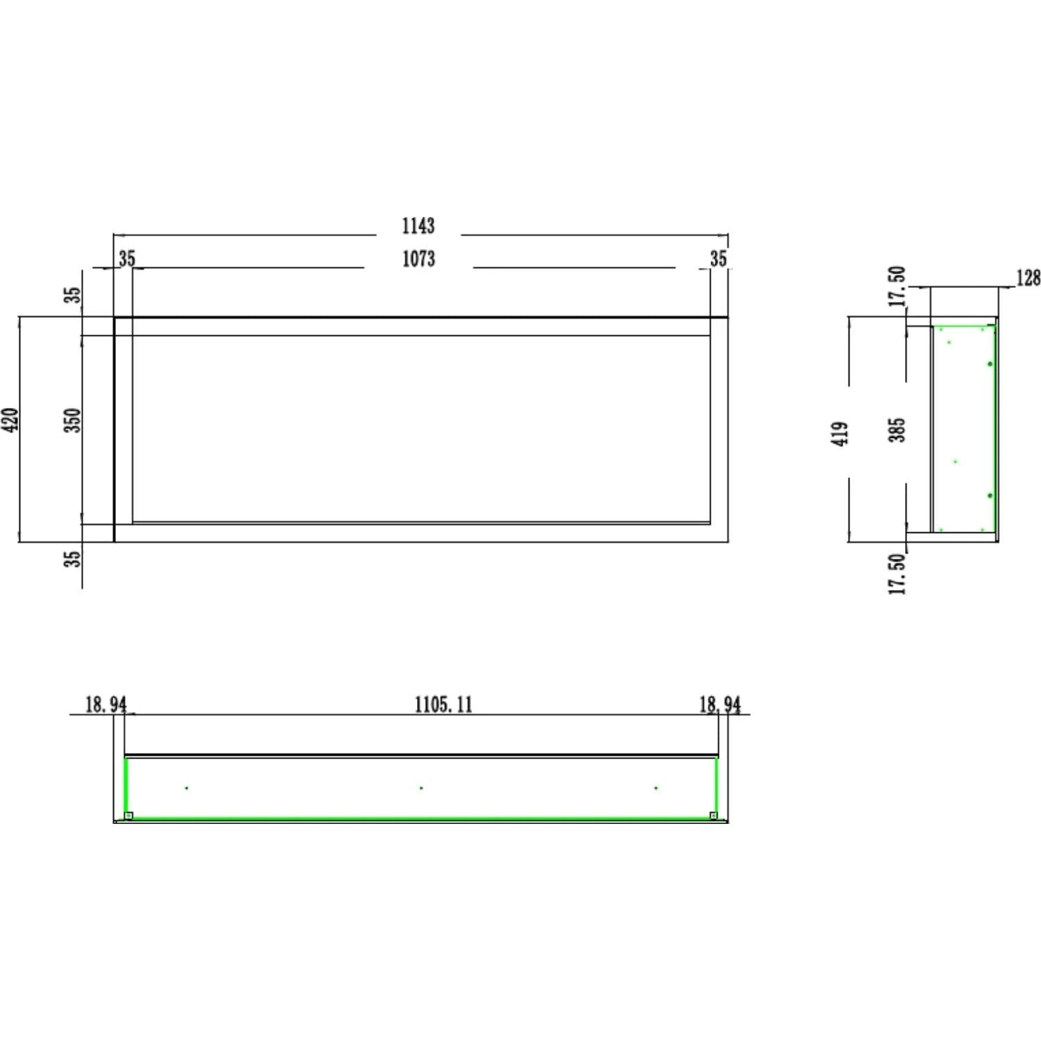 Aflamo Pride Slim 115 cm elektrisch haardvuur