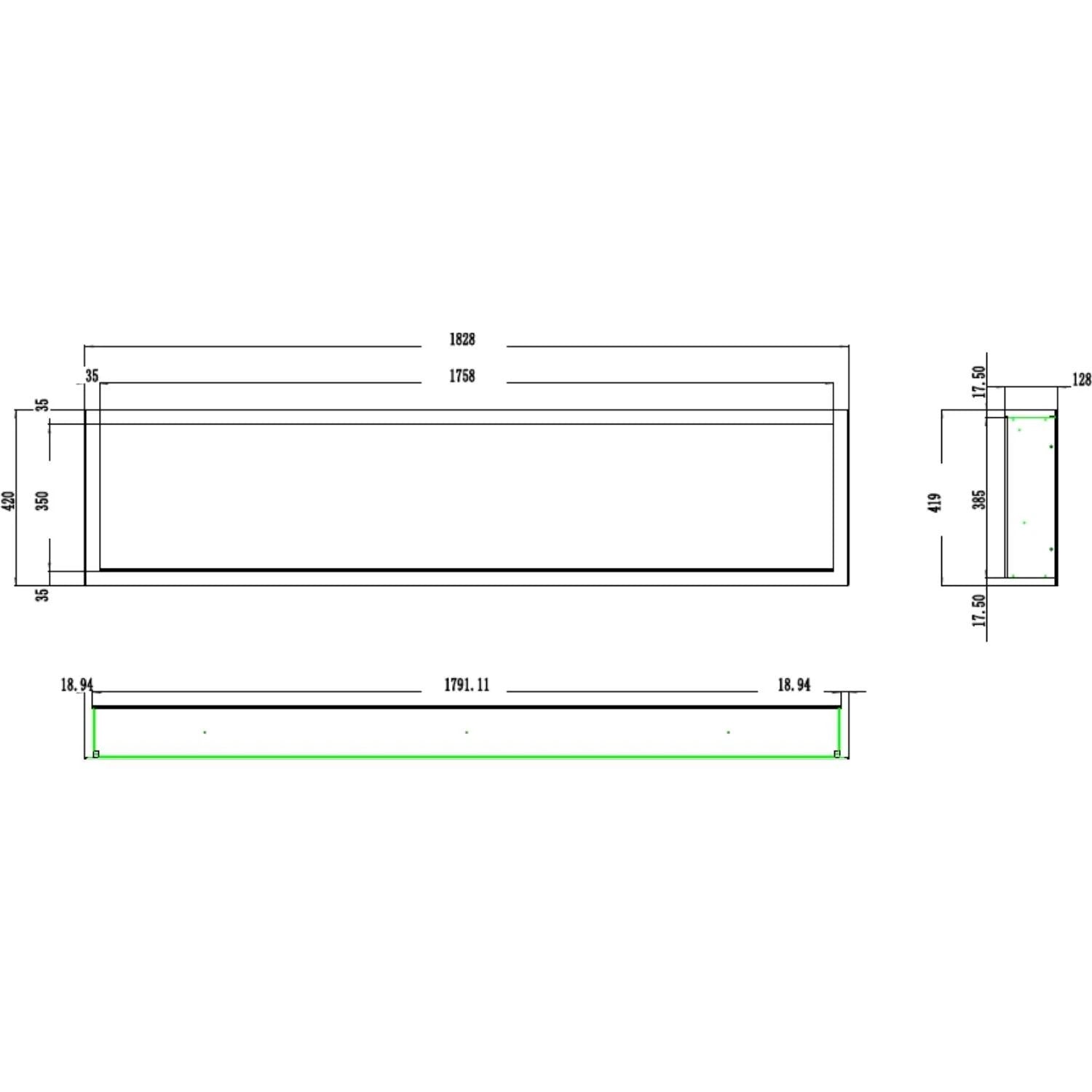 Aflamo Pride Slim 183 cm elektrische haard
