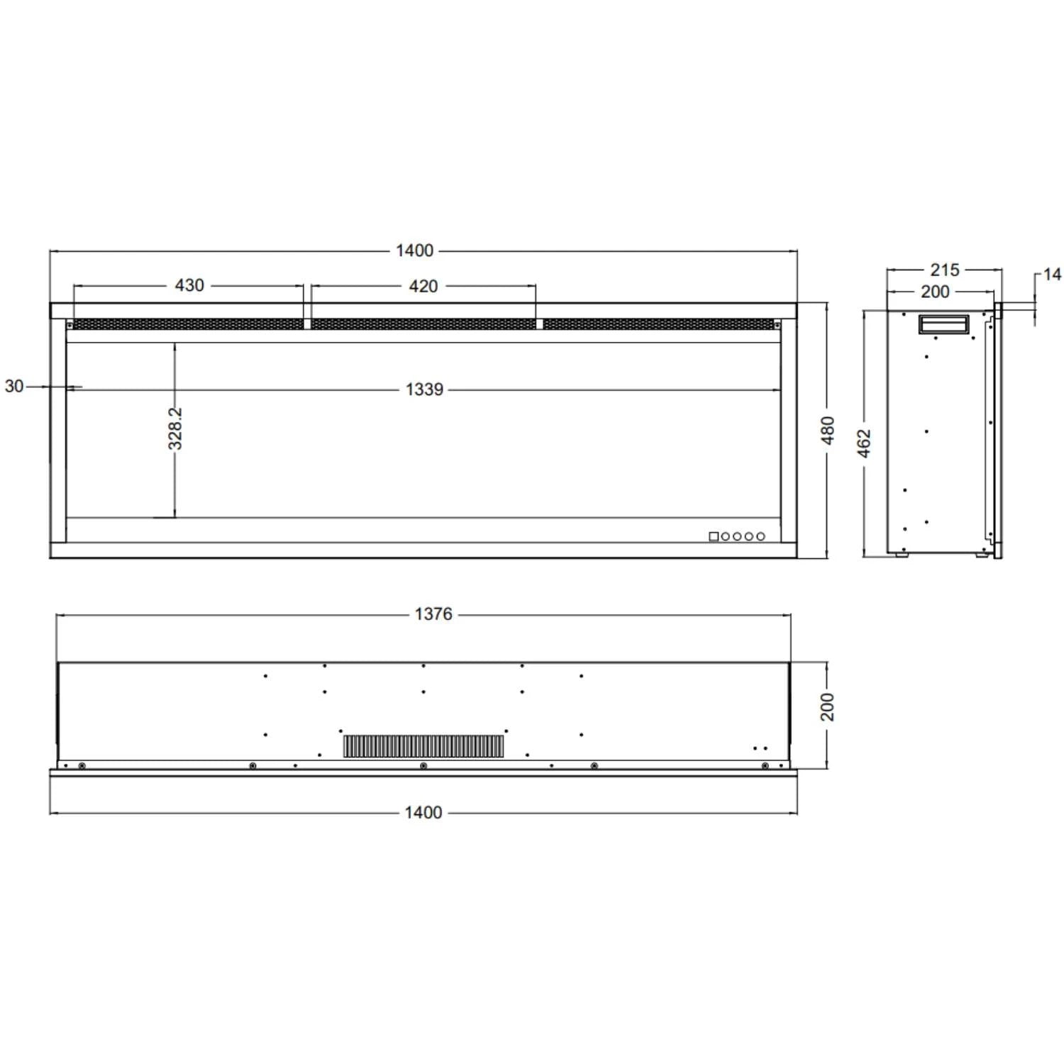 Aflamo Royal 3D 140 cm Electric Fireplace