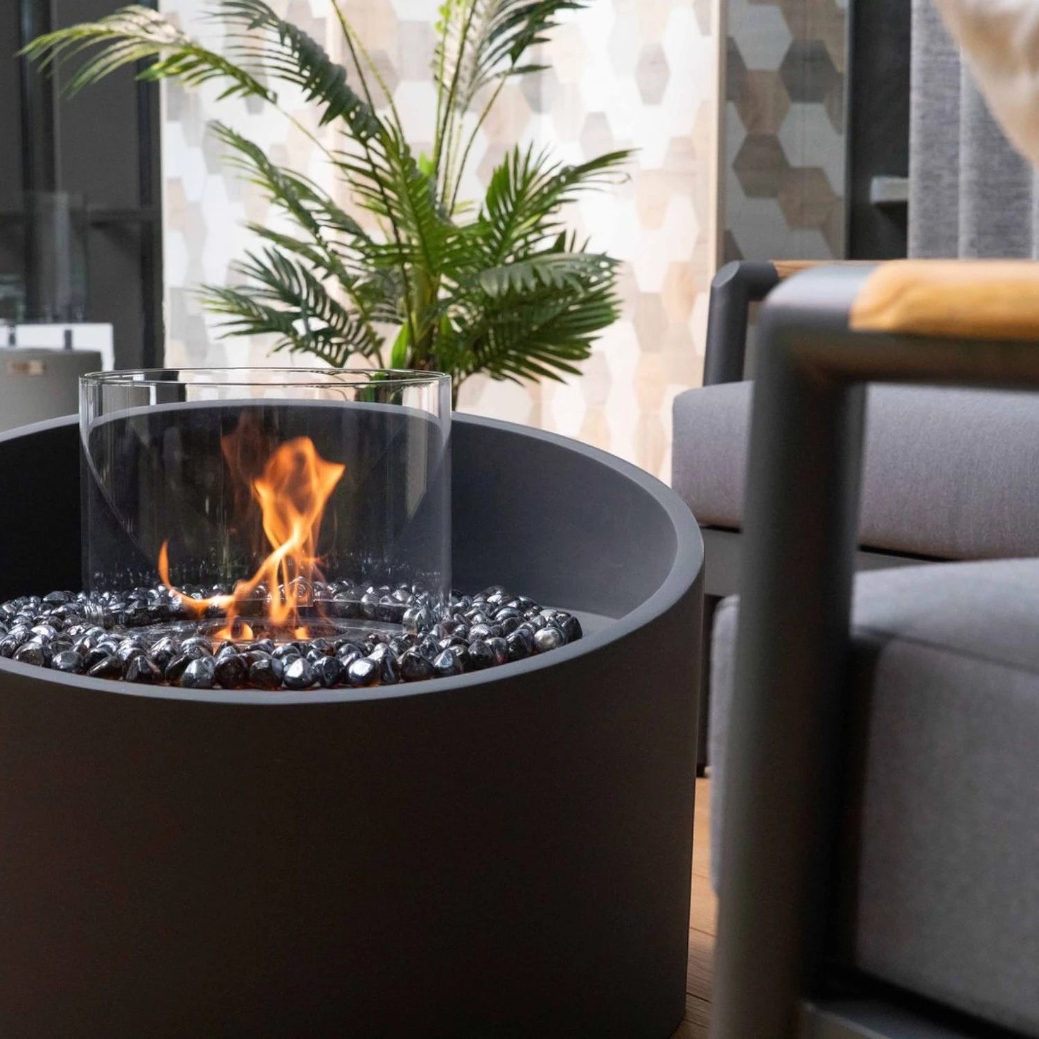Colonne de feu bioéthanol TORRE – Noir ardoise