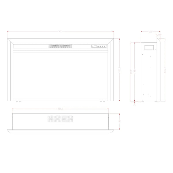 Pyrope 90 cm - Insert de cheminée électrique