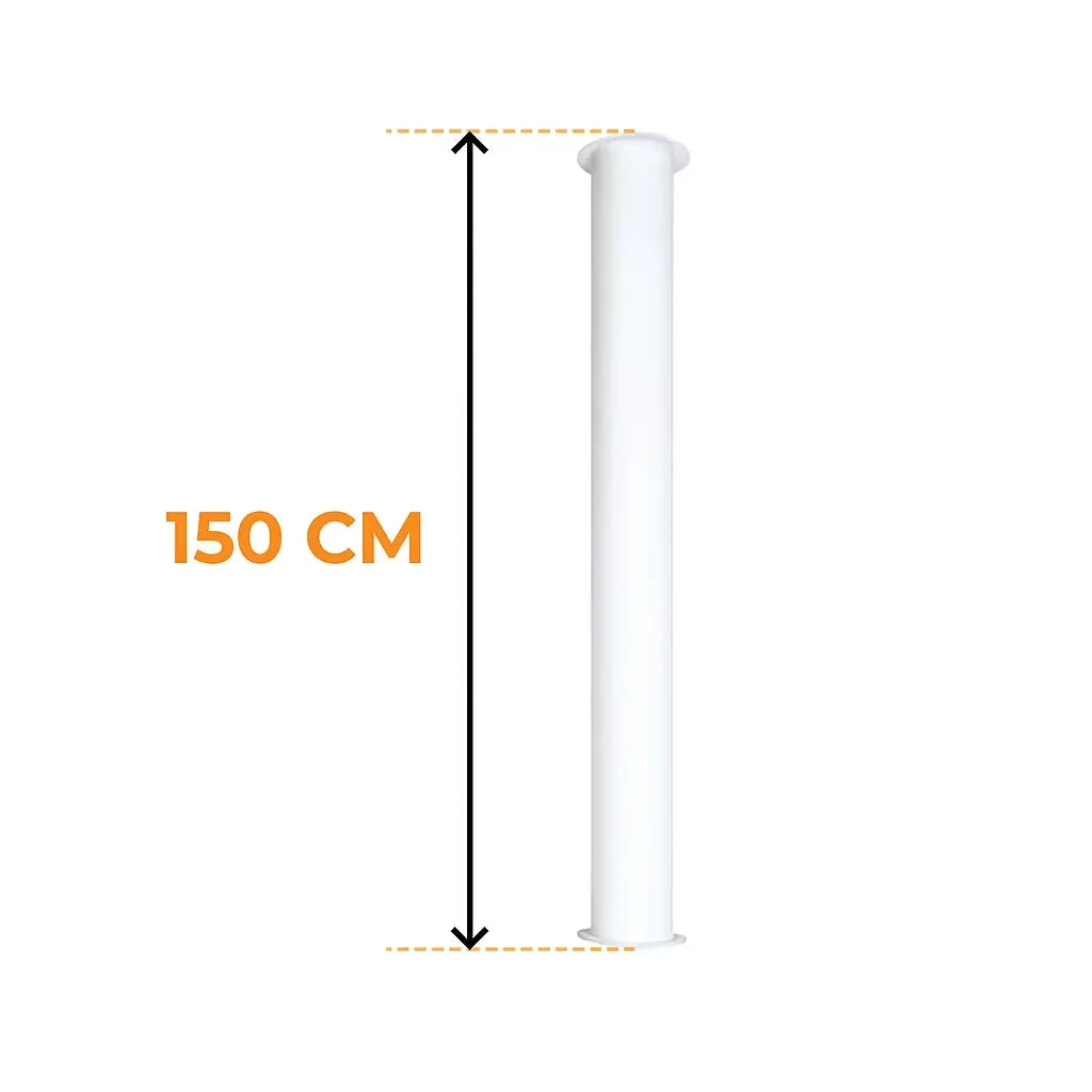 Tube Toronto Blanc 150 cm – Longueur totale 190 cm