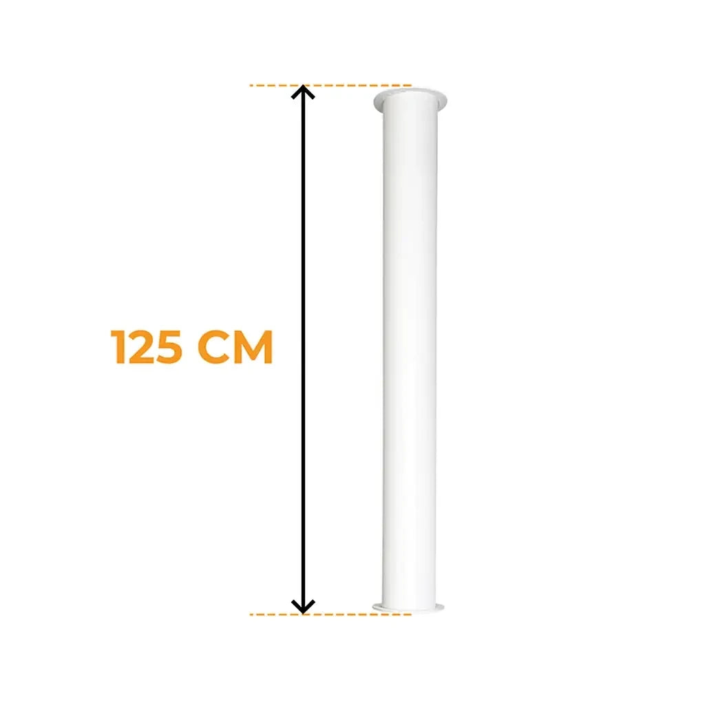 Tube Toronto Blanc 125 cm – Longueur totale 165 cm