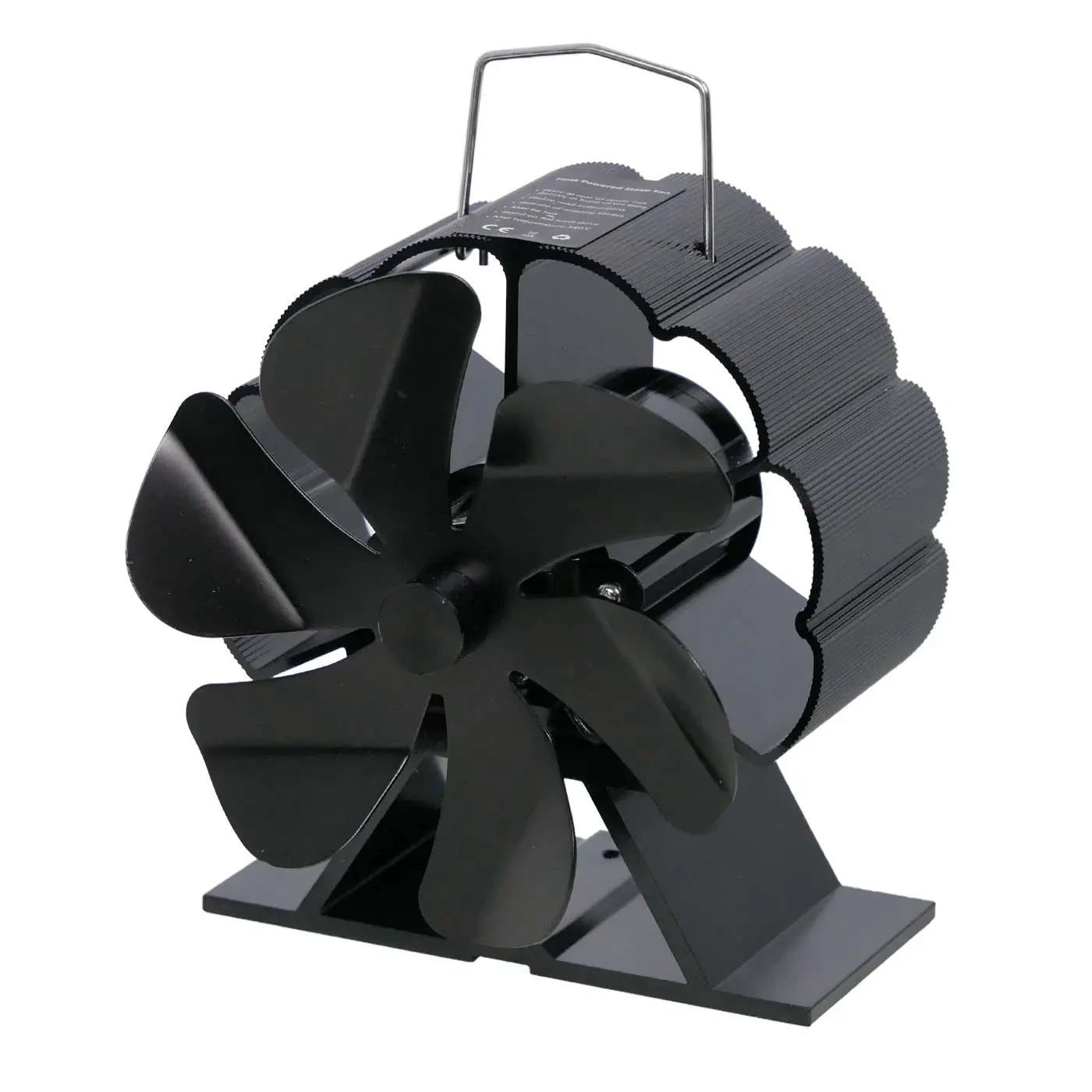 Ventilateur de poêle à chaleur noire – 6 lames | Acier