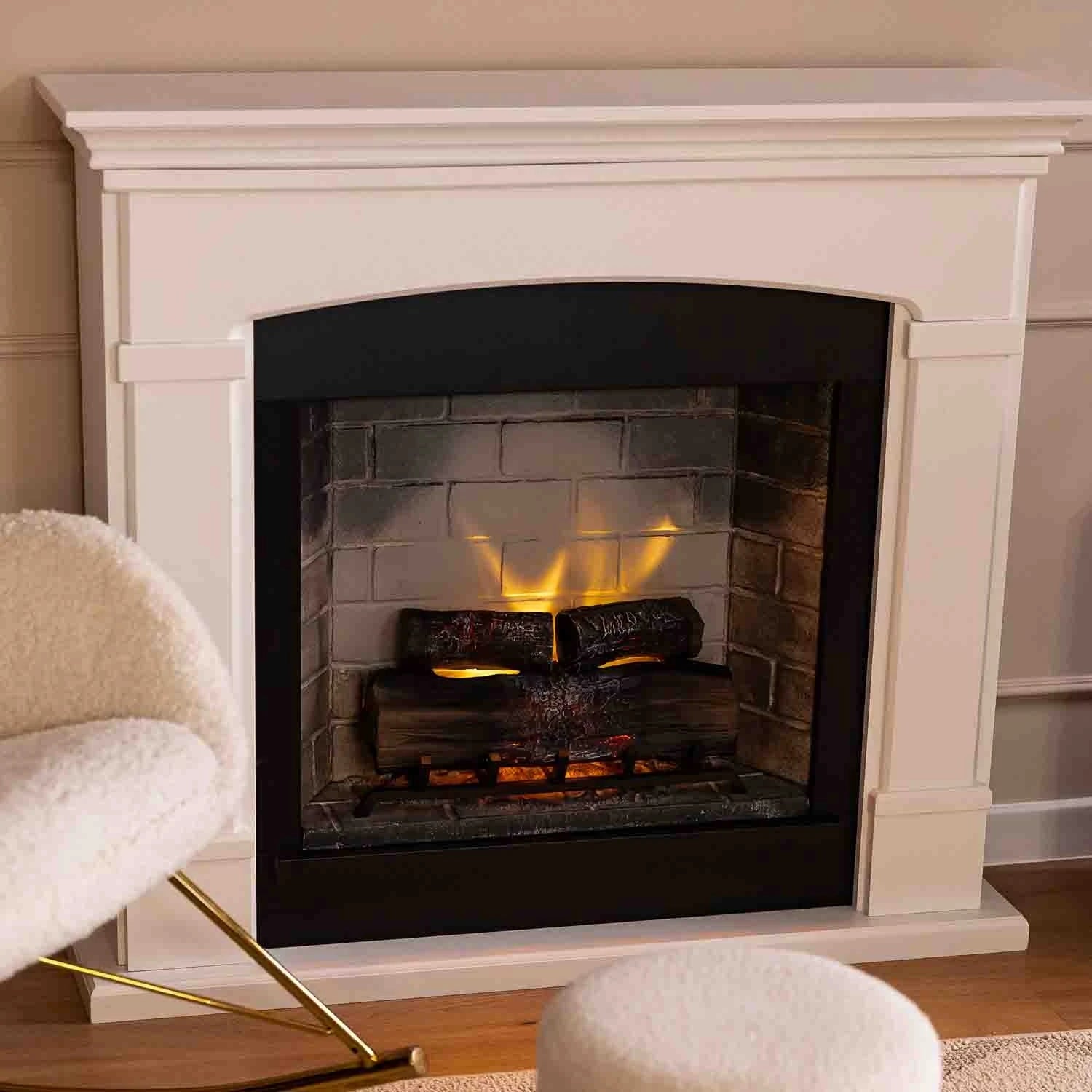 Helmi Electric Fireplace - White