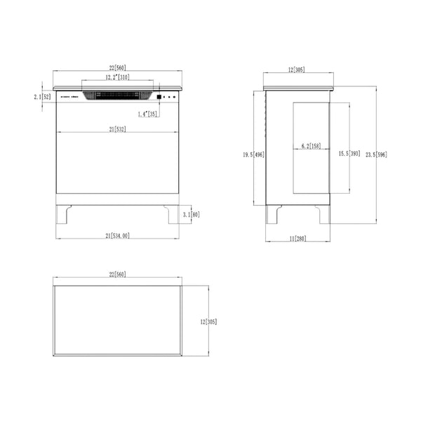 Aflamo Tower 3D 56 cm Elektrische Haard