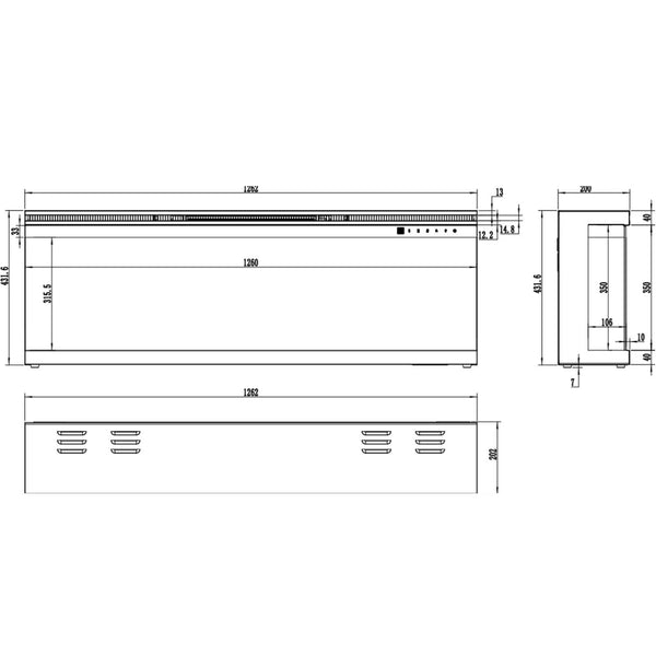 Cheminée Électrique Aflamo Unique 127 cm