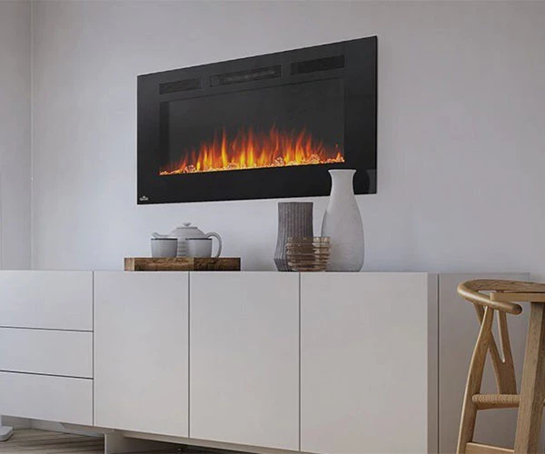 Napoleon Allure Phantom Electric Fireplace Built Into Wall